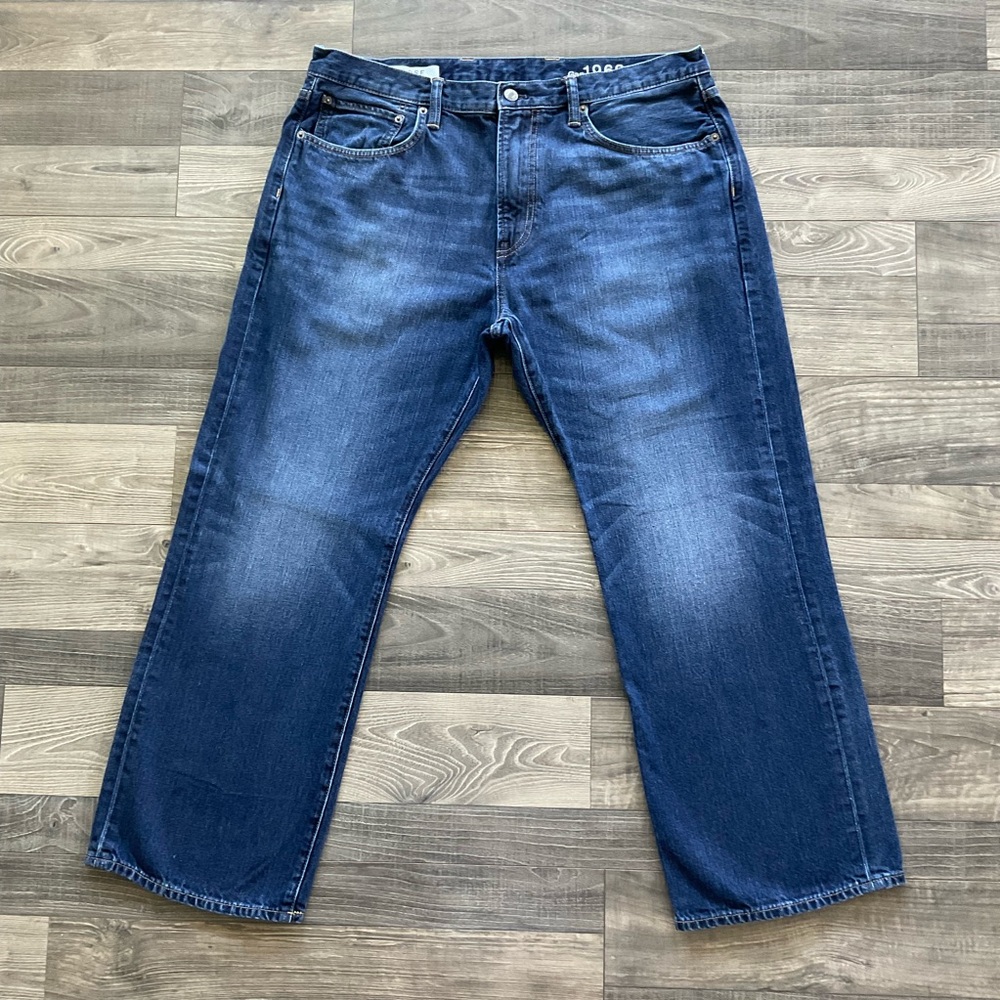 38x30 Gap 1969 Loose Fit Jeans Men’s Blue Denim Straight Wide Leg 100% Cotton